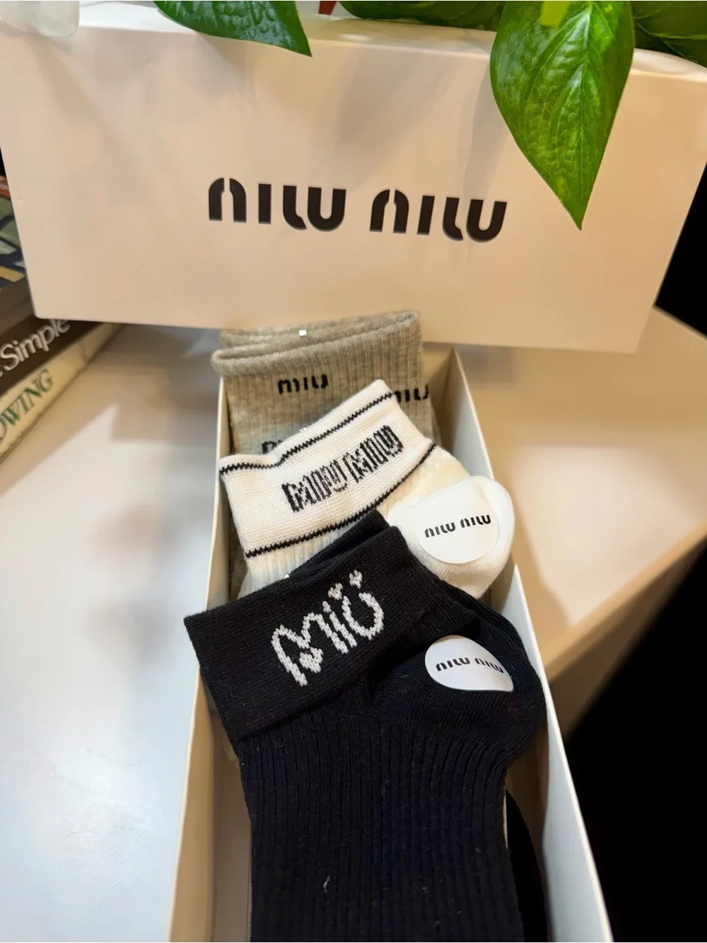 MIU MIU Casual Crew Socks Pack of 3